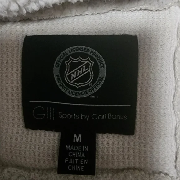 Sz M Oilers Sherpa Jacket Sweater - Picture 5 of 6